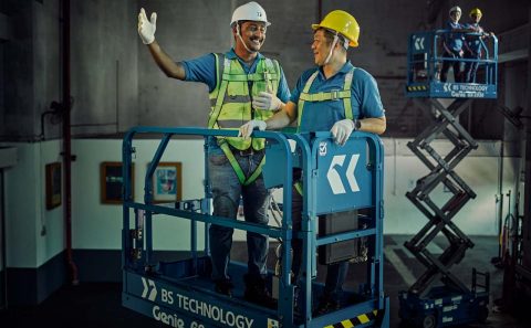Scissors boom operator training course. Professional Industrial portrait photography for above the line marketing — industrial photographer singapore