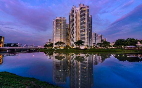 Sunset photos of buildings with water reflections | Tuckys Photography