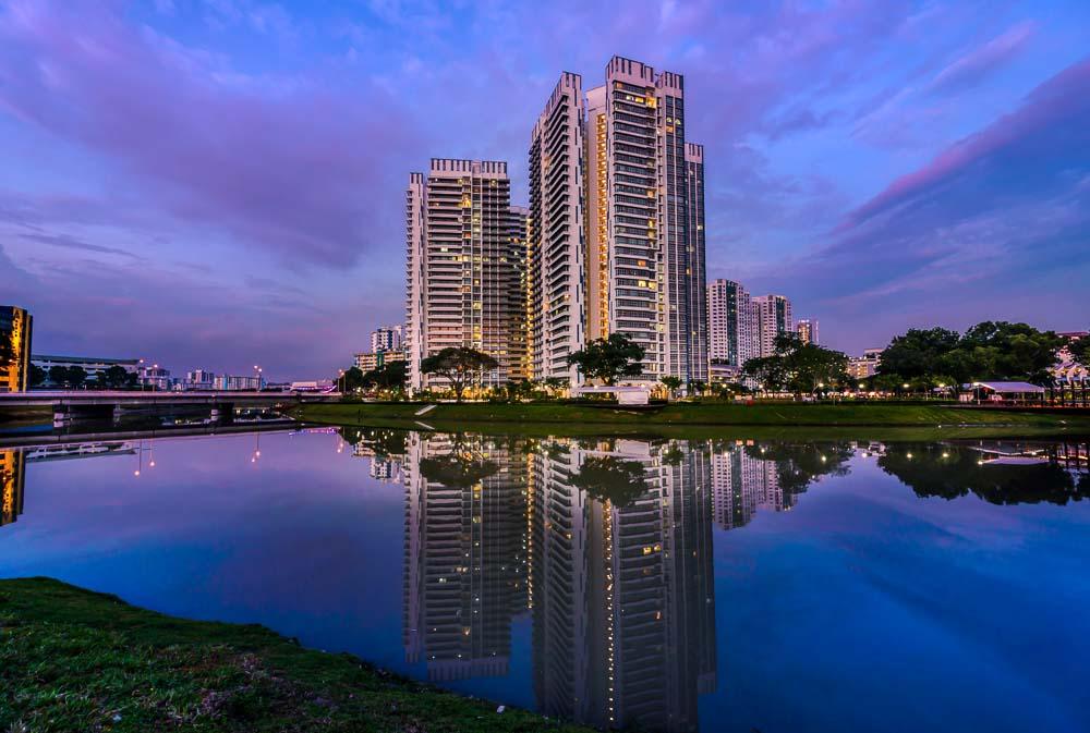 Sunset photos of buildings with water reflections | Tuckys Photography