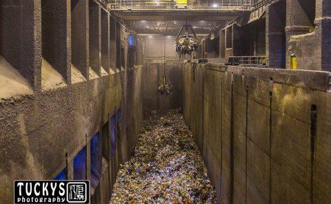 Interior photography of refuse bunker with NEA, tuckys photography — industrial photographer singapore, waste management photography singapore
