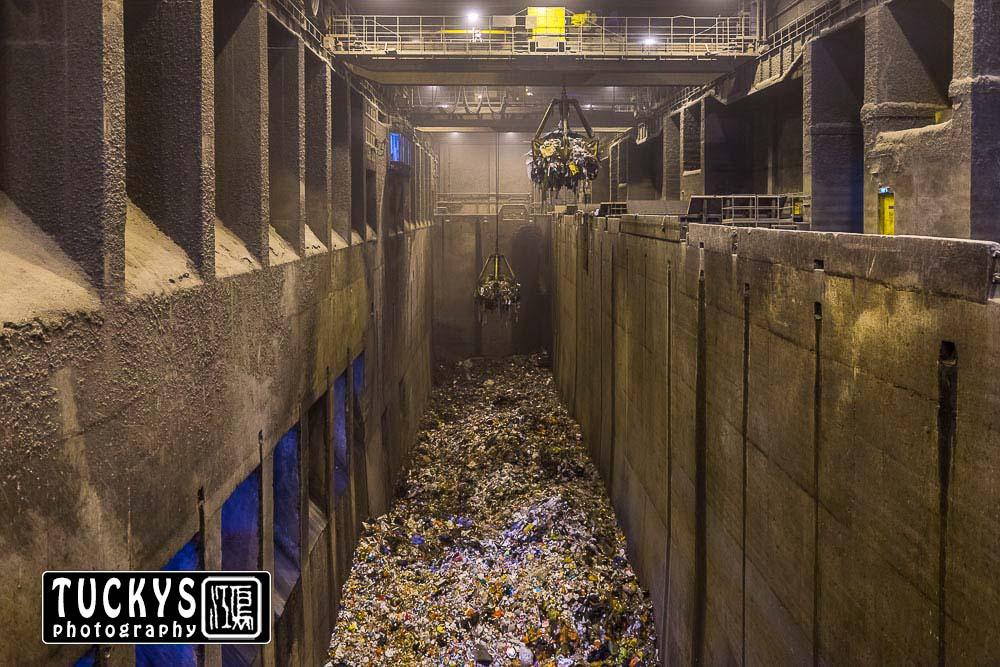 Interior photography of refuse bunker with NEA, tuckys photography