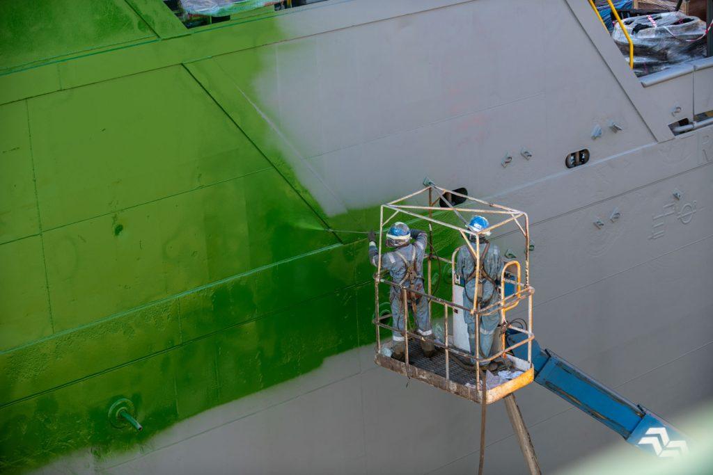 ship painting in progress.