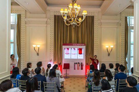 Interior photography for capturing the setting for Clarins' close door events at a hotel