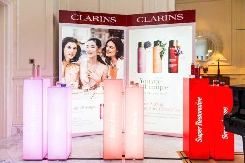 corporate events photographer for Interior photography for capturing the setting for Clarins' close door events at a hotelin international and local media