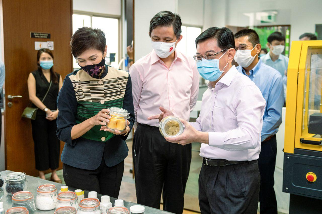 Capturing interactions between the CEO and the ministers during a site visit to Samwoh Innovation Centre,