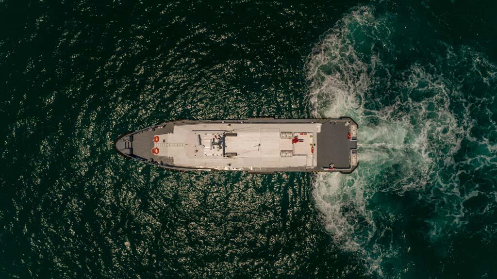 Professional drone and aerial photography and videography of marine vessels, ships and boats in action.