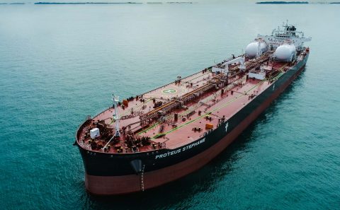 Marine vessel Aerial Photography for MT Proteus Stephanie. Aerial Photography and videography by singapore based professional photographer Singapore