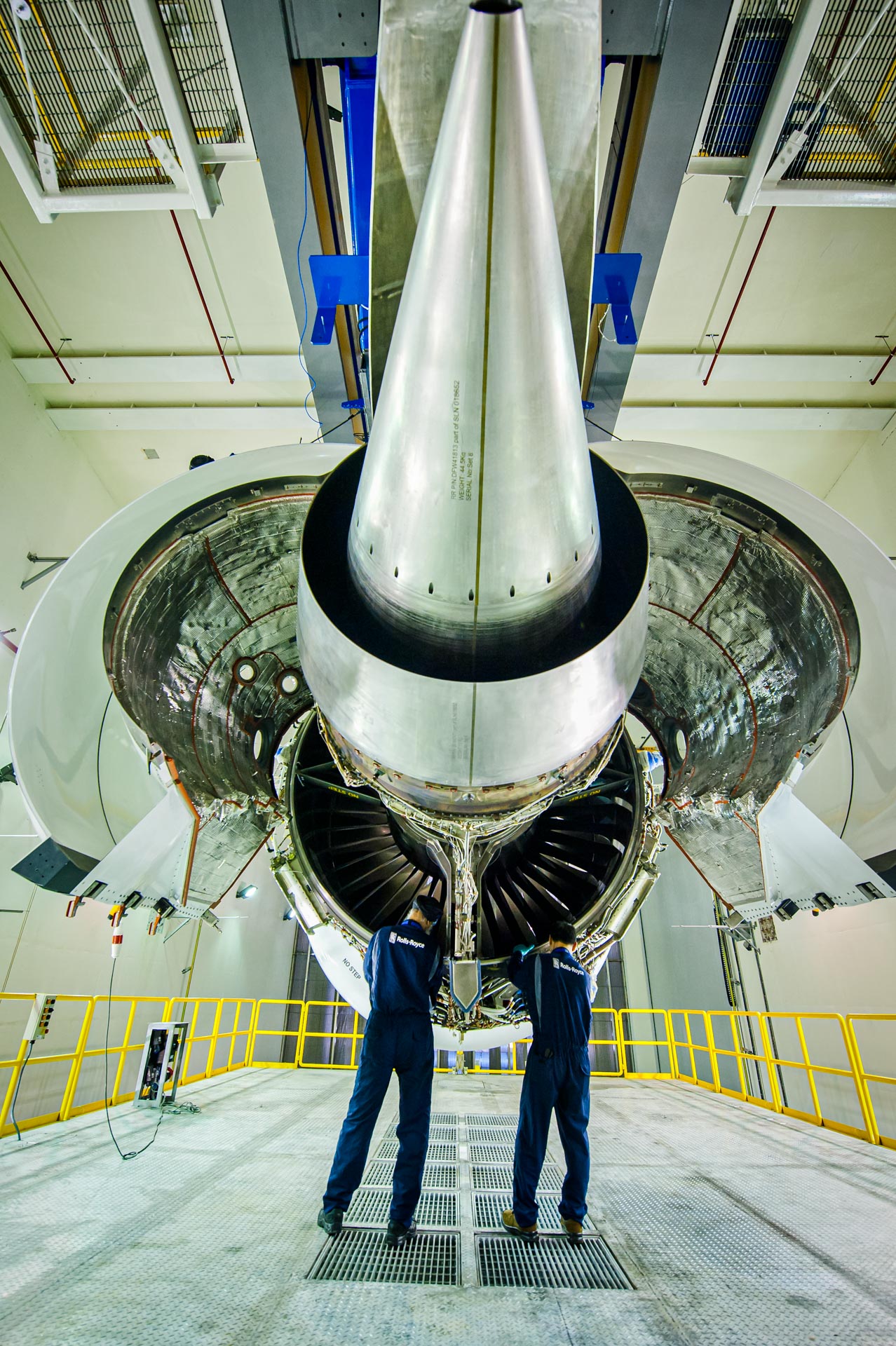 Industrial interior photography for rolls-royce engine blast